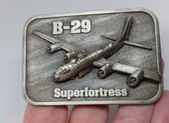 Vintage B-29 Superfortress Plane Bomber War Fight Military Airplane Belt Buckle