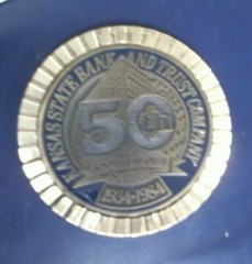 VTG Kansas State Bank & Trust Company coaster/paper weight very nice