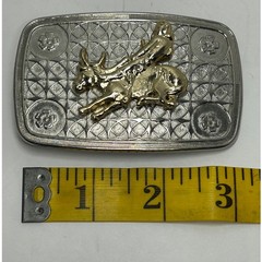 Western Cowboy Rodeo Bucking Bull Rider Belt Buckle Silver Tone Gold Tone