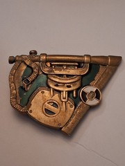 Belt Buckle SOLID BRASS Nautical Sextant Astrolabe Astrology Vintage 1982
