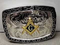 MASONIC Western Cowboy Belt Buckle Hebilla Vaquera MASONICA
