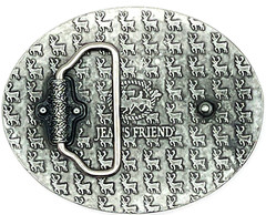 Deer Wildlife Western Blue Enameled Oval Belt Buckle