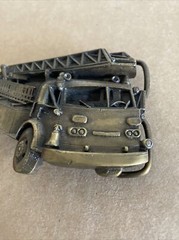 1978 Bergamot Brassworks Fire Truck Belt Buckle G-38 Made in USA 3&Prime; x 2-1/4&Prime;