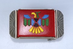 Vintage Belt buckle with Engraved Thunderbird Design