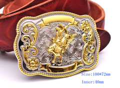 Bull Ride Rodeo Animal Long Huge Rodeo Cowboy Cowgirl Western Shine Belt Buckle