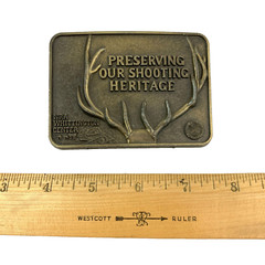 Vintage NRA Whittington Center Shooting Heritage Stag Metal Belt Buckle