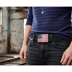 NEW Men / Women Silver Metal Western Belt Buckle United States America Flag USA