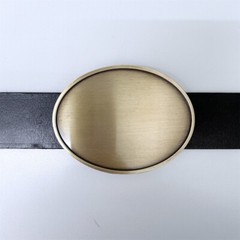 Antique Bronze Plated Oval Custom Blank Belt Buckle