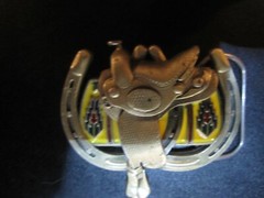 VINTAGE SADDLE & HORSHOES- 1990 GREAT AMERICAN PRODUCTS BELT BUCKLE