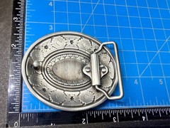 Southwestern Tribal Pattern Blue Red Enamel Colored Belt Buckle in New Condition
