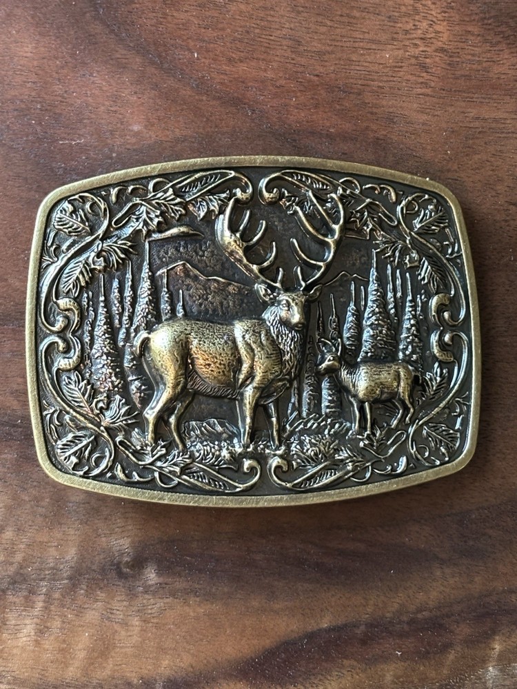 Metal Cowboys Belt Buckle Deer Nature Hunter Western Fashion