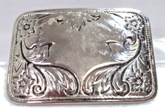Belt Buckle Missing Coin Holder Western Style Silver Tones Rectangle 3.5&Prime;x2.5