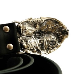 German silver belt buckle Cerberus, Animal buckle, Three headed dog, Hell dog