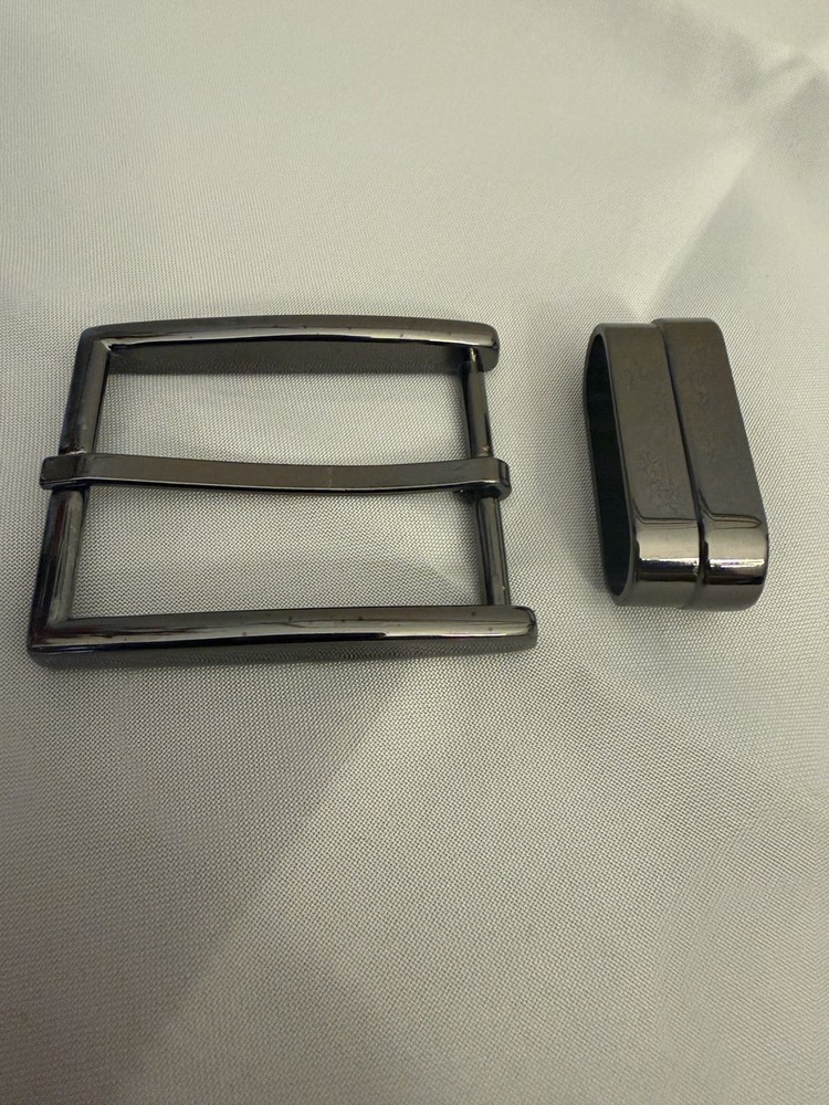 Belt Buckle 1.25” Belt Making Replacement Single Prong Black Gun Metal + Loop