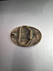 1993 Bass Anglers Sportsman Society Fishing Fisherman Round Brass Belt Buckle 3&Prime;