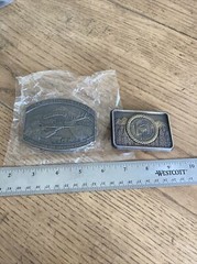 Men&rsquo;s NRA Whittington Center Belt Buckle National Rifle Brass Guns Lot Of 2