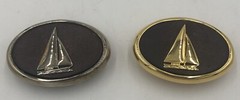 Vintage Sail Boat Belt Buckles Solid Brass Leather 24K G. Fin. & Silver Finish