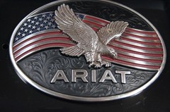 Ariat Western Oval Belt Buckle Eagle and America Flag A37067
