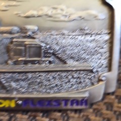 Vintage Collectible Fusion Flexstar Farm Glasses Silver Tone Metal Belt Buckle