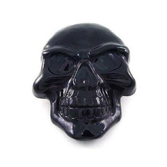 Demon Evil Skull Skeleton Biker Motorcycle Tattoo Black Chrome Metal Belt Buckle