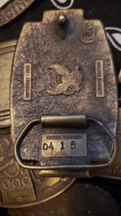 Men&rsquo;s Vintage Limited Edition Belt Buckle Gold/Black Gun Graphic 1.5in D415