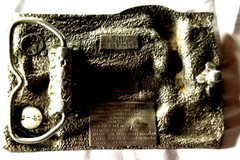 U.S. Mail 1983 Star Locomotive Steam Train Pewter Belt Buckle VTG Bergamot