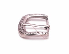 30MM Engraved Floral Western Leathercraft 4-Piece Set Belt Buckle Antique Silver