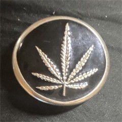 Black Silver Round Metal Cannabis Leaf Design Men&rsquo;s Western Belt Buckle Novelty