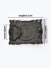 Women Belt Buckle Square Turquoise Bohemian Style Size 3 X 3.5