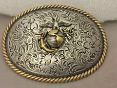 USMC Eagle, Anchor and Globe Western Style Buckle