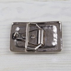 Biker Rectangle Geometry Belt Buckle Silver Interchangeable Buckle GS5579