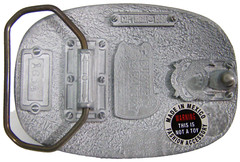 BELT BUCKLES Police Law Enforcement Silver Gray Oval Profession Occupation NWOT!