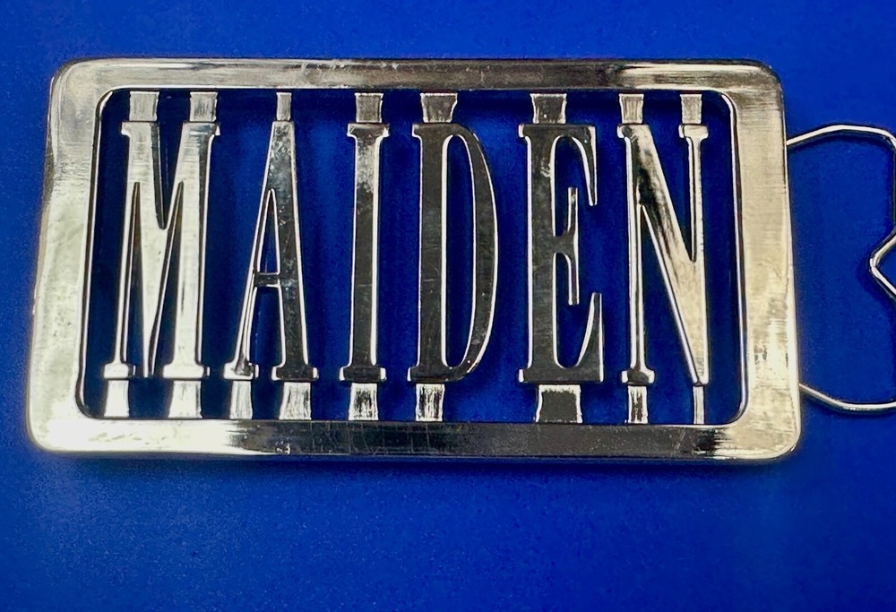 Iron Maiden Music Rock Band 70s 80s Silver Block Letters Belt Buckle
