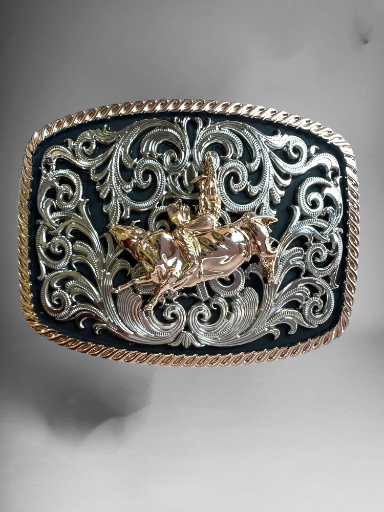 Rodeo Bull Rider Cowboy Belt Buckle Hebilla Fina Vaquera Rodeo Con Jinete