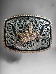 Rodeo Bull Rider Cowboy Belt Buckle Hebilla Fina Vaquera Rodeo Con Jinete