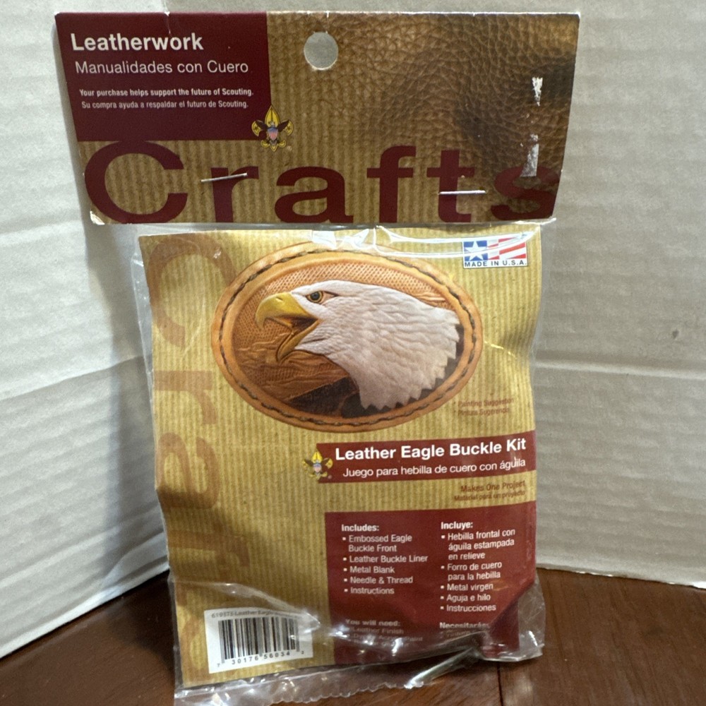 BSA Leatherwork Crafts American Bald Eagle Belt Buckle Kit Made In USA Scouts