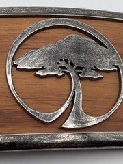 Arbor Collective Koa Wood Belt Buckle Skate Snowboard Waste Not Tree