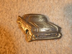 Vintage 1970s Brass Classic Sedan Car Belt Buckle 3 1/2&Prime; Wide