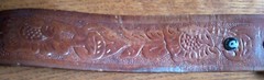Raintree Grizzly Bear Buckle & Size 38 Leather Belt