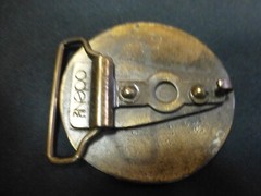 Oden Vintage Brass Belt Buckle Eagle in Flight in Sun Rays