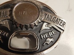 TAILGATER BELT BUCKLE WITH BOTTLE OPENER SISKIYOU PEWTER (Place Your Own Decal)
