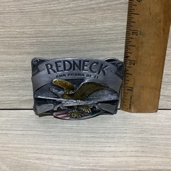 Siskiyou 1984 Belt Buckle M-29 Redneck And Proud Of It Enamel Eagle Rifle Flag