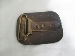 NEKTONICS Belt Buckle Blue Enamel Accents With Fish Rare Vintage Advertising