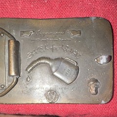 Vintage Sheik of Araby Game Oil Brass Belt Buckle Camel Rider Western 1974