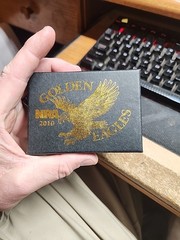2010 NRA Golden Eagles Belt Buckle – Blue Inlay New in Original Box