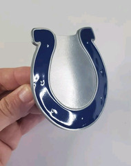 Indianapolis Colts Belt Buckle Pewter Blue Enamel Logo Official NFL Football Vtg