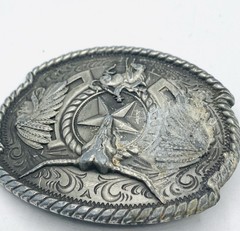 Vintage Nocona® Men&rsquo;s Oval Berry Edge Steer Skull Belt Buckle Z7