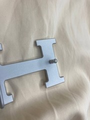 Silver H 40mm Belt Buckle 1.5` Logo Replacement Buckle Designer Style
