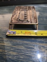 Vintage Brass Belt Buckle San Francisco Cable Car Clay St Hill Car & Dummy 1873