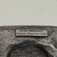 Vintage 1987 Bergamot Pewter Train Locomotive Belt Buckle X-45 Made in USA 3D